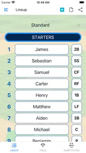 Baseball Lineup Cards screenshot 0