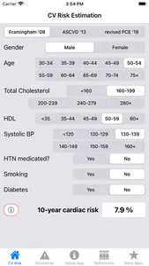 CV Risk Estimation screenshot 2