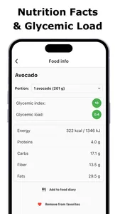 Glycemic Index & Load Tracker screenshot 1