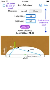 Arch Layout Calculator screenshot 2