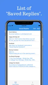 Saved Replies Keyboard screenshot 2