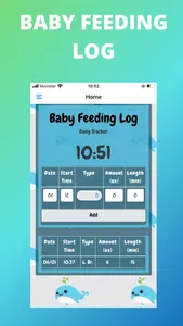 Baby Feeding Log App screenshot 1