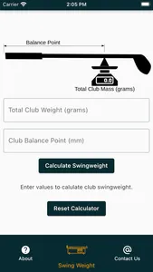 Golf Swingweight Calculator screenshot 0