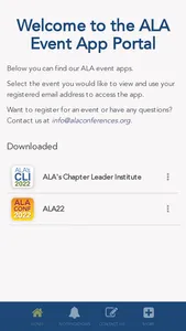 ALA Events Portal screenshot 1