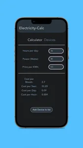 Electricity-Cost Calculator screenshot 0