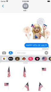 AMERICAN FLAGS JULY 4 Stickers screenshot 2