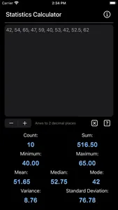Statistics Calculator Plus screenshot 2