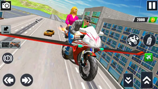 Flying Bike: Taxi Simulator screenshot 0