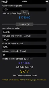 Debt 2 Income Calculator screenshot 5