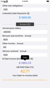 Debt 2 Income Calculator screenshot 7