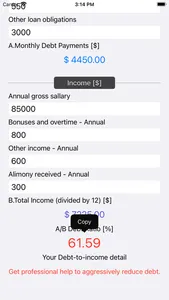 Debt 2 Income Calculator screenshot 8