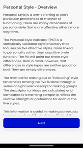 Personal Style Indicator Lite screenshot 1