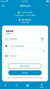 INDXcoin Wallet screenshot 1