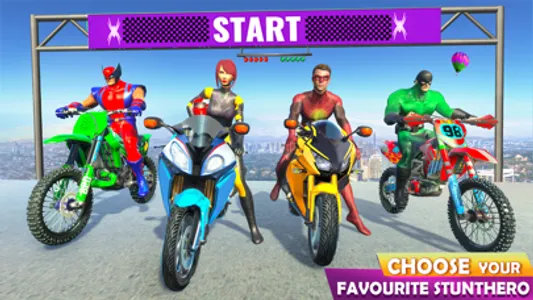 Superhero Bike Stunts Game screenshot 2