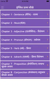 English Grammar Speaking Hindi screenshot 0