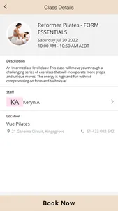 VUE Pilates screenshot 2