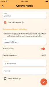 Yes Habit-habit tracker,goals screenshot 2