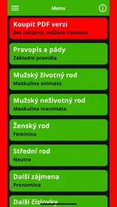 Czech Pocket Declensions screenshot 3