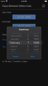 Days Between Dates Calculator screenshot 1