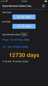 Days Between Dates Calculator screenshot 2