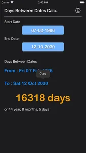 Days Between Dates Calculator screenshot 4