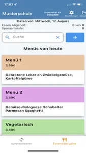 PCA Essensausgabe screenshot 0