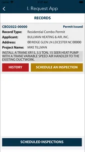 Buncombe Inspection Request screenshot 2