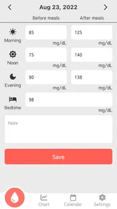 Blood Sugar Notepad screenshot 0