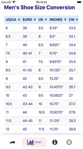 Shoe Size Converter & Chart screenshot 1