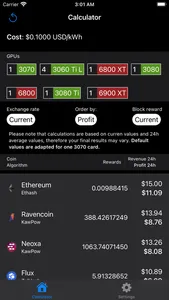 Hashrate: Mining calculator screenshot 0