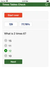 Times Tables Test screenshot 1