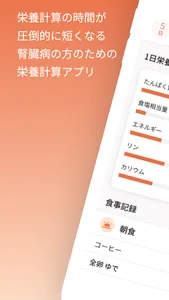 栄養ビジョン　腎臓病の方のための栄養計算アプリ screenshot 0