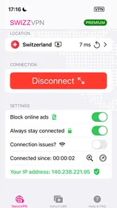 SwizzVPN: VPN from Switzerland screenshot 0