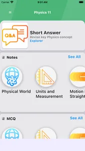 Class 11 Physics Notes & MCQs screenshot 0