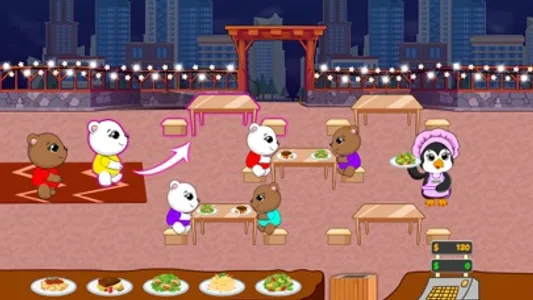 Penguin Club Diner Dash Games screenshot 1