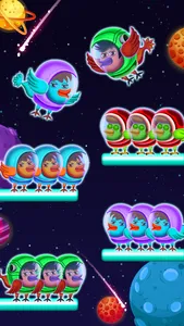 Space Bird Sort - Bird Games screenshot 1