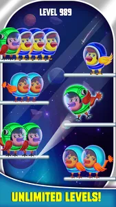 Space Bird Sort - Bird Games screenshot 5