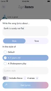 LyriTunes - Lyrics Generator screenshot 0