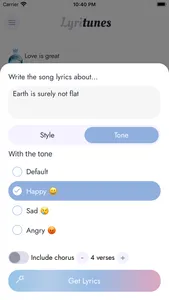LyriTunes - Lyrics Generator screenshot 1