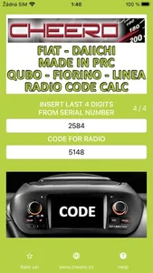 RADIO CODE for FIAT DAIICHI screenshot 0