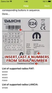 RADIO CODE for FIAT DAIICHI screenshot 2