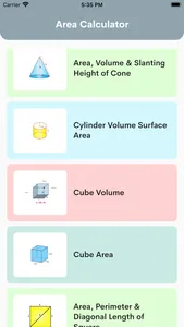 Area & volume calculators screenshot 0