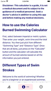 Calories Burned Swimming screenshot 2