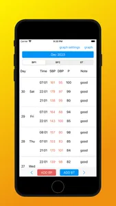 bloodpressure graphs screenshot 1