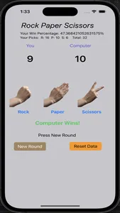 Rock Paper Scissors Stats screenshot 0