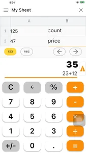 Calculator Sheet screenshot 0