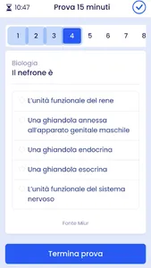 Test quiz ammissione medicina screenshot 1