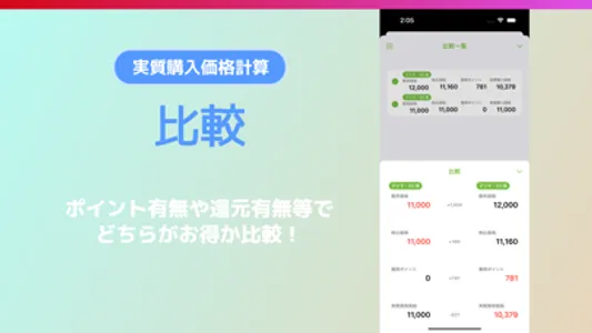 実質購入価格計算 - ポイント計算 screenshot 2