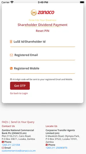 Zanaco shareholder screenshot 2