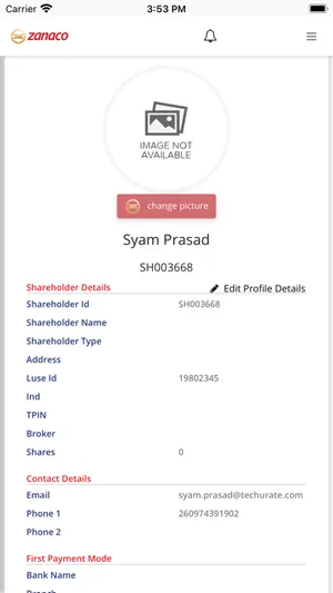 Zanaco shareholder screenshot 7